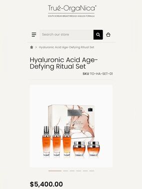 True-Organica Hyaluronic Acid Age-Defying Ritual Set - Orange